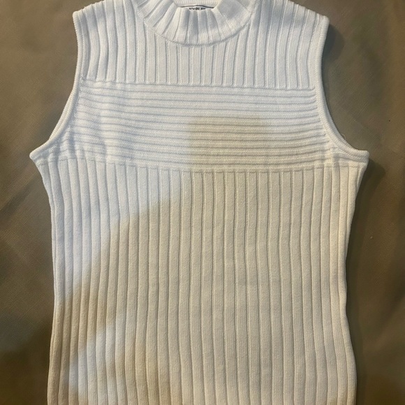 St. John Sport by Marie Gray Ribbed Tank Top - Light Blue - Picture 1 of 5